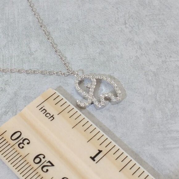 Simulated Diamond CZ Elephant Necklace - Picture 6 of 6